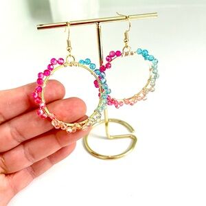 Gorgeous Color Gradient Hoop Earrings